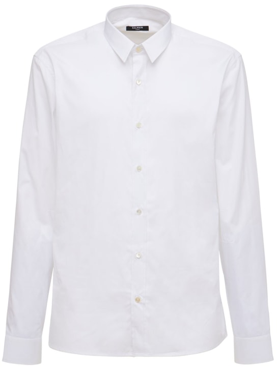 Balmain: Collection fit cotton shirt - men_0 | Luisa Via Roma