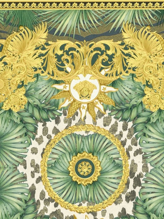 Versace: Papel tapiz Jungle estampado - Verde - ecraft_1 | Luisa Via Roma