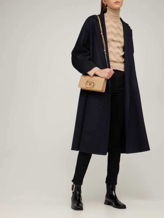 Roger Vivier: Mini Viv Choc leather shoulder bag - Beige - women_1 | Luisa Via Roma