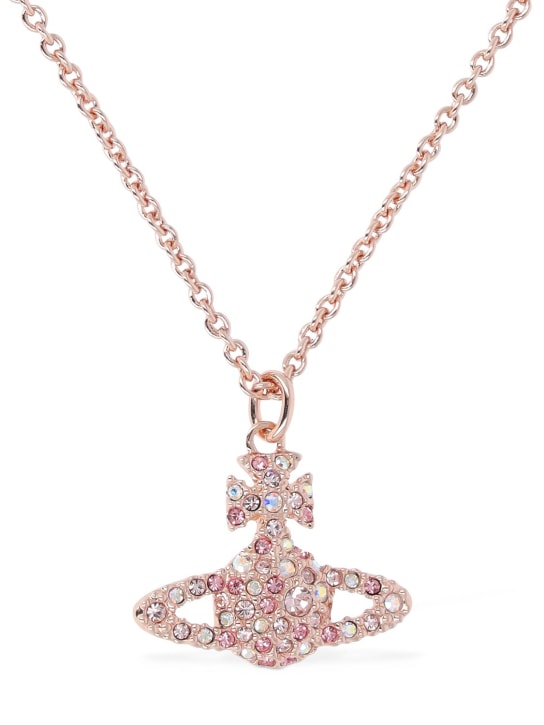 Vivienne Westwood: Grace bas relief pendant necklace - Pink/Crystal - women_0 | Luisa Via Roma