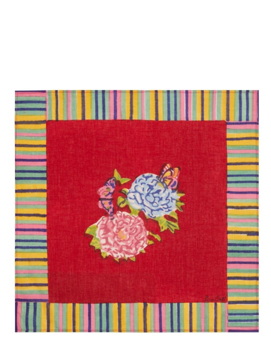 LISA CORTI: Lot de 4 serviettes de table Kandem Queen Red - Rouge/Multicolore - ecraft_1 | Luisa Via Roma
