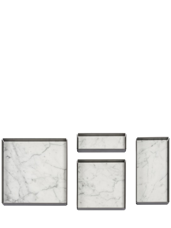 Salvatori: 大理石模块化杂物盘4个套装 - 白色 - ecraft_0 | Luisa Via Roma