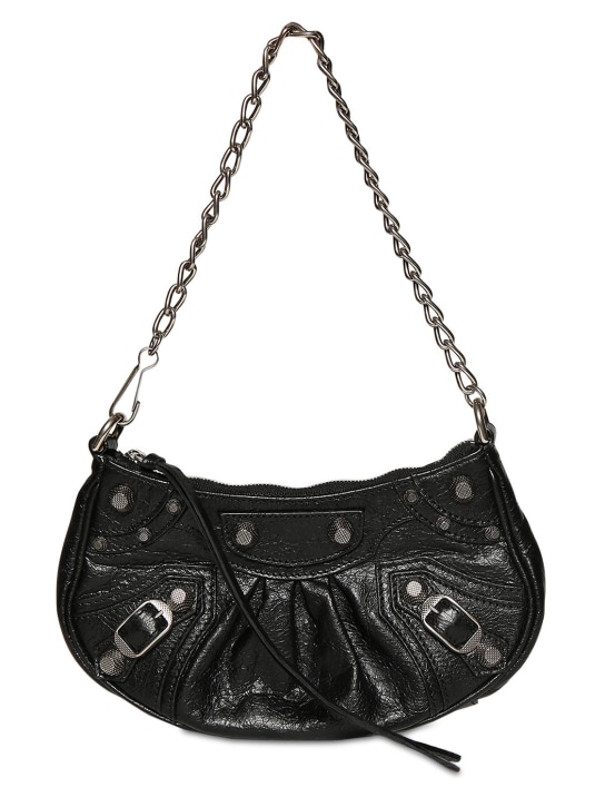 Balenciaga: Le Cagole mini leather purse - Black - women_0 | Luisa Via Roma