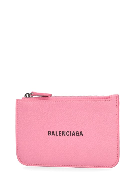 Balenciaga: Monedero de piel con cremallera - Sweet Pink - women_1 | Luisa Via Roma