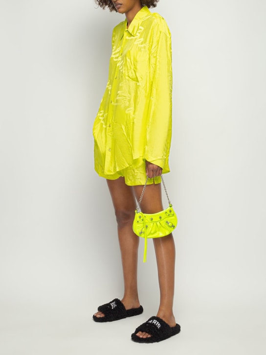Balenciaga: Le Cagole mini leather purse - Yellow - women_1 | Luisa Via Roma