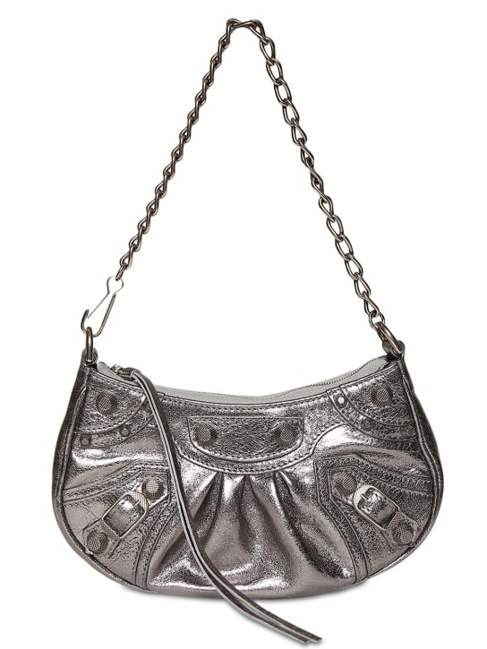 Balenciaga: Le Cagole mini  metallic leather purse - women_0 | Luisa Via Roma