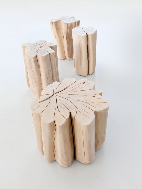 Gervasoni: Trunk small wooden stool - Brown - ecraft_1 | Luisa Via Roma