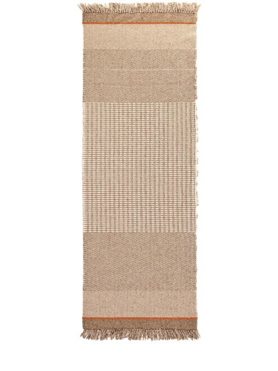 Gervasoni: 天然黄麻&丙烯小地毯 - 白色/棕色 - ecraft_0 | Luisa Via Roma