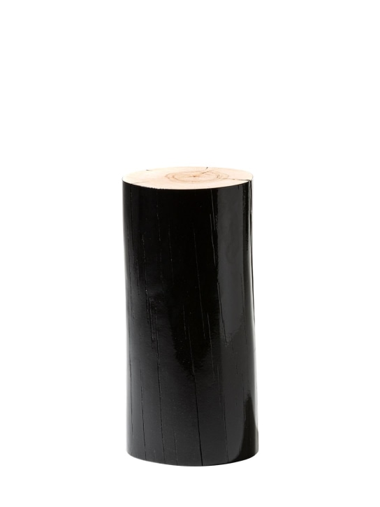 Gervasoni: Large Log lacquered stool - Black - ecraft_0 | Luisa Via Roma