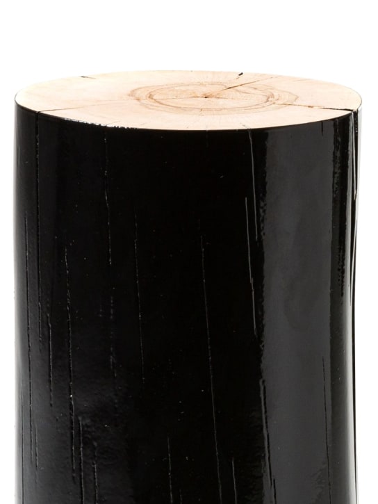 Gervasoni: Large Log lacquered stool - Black - ecraft_1 | Luisa Via Roma
