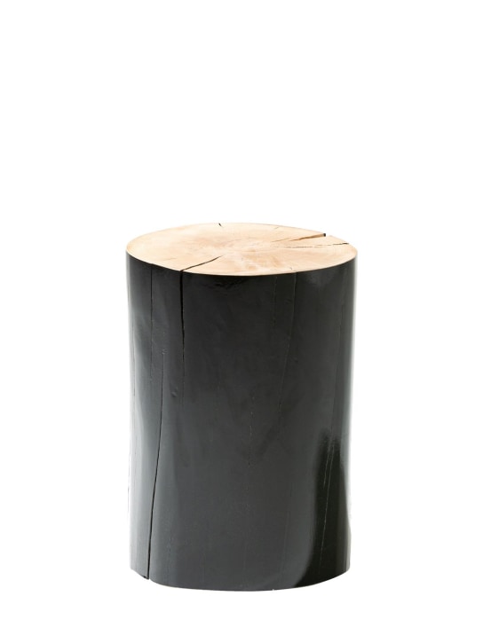 Gervasoni: Small Log lacquered side table - Black - ecraft_0 | Luisa Via Roma