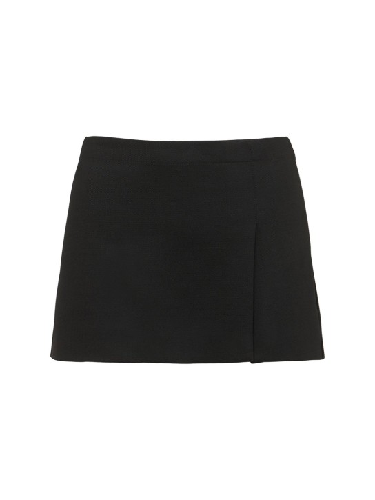 Miaou: Micro wool blend mini skirt - Black - women_0 | Luisa Via Roma