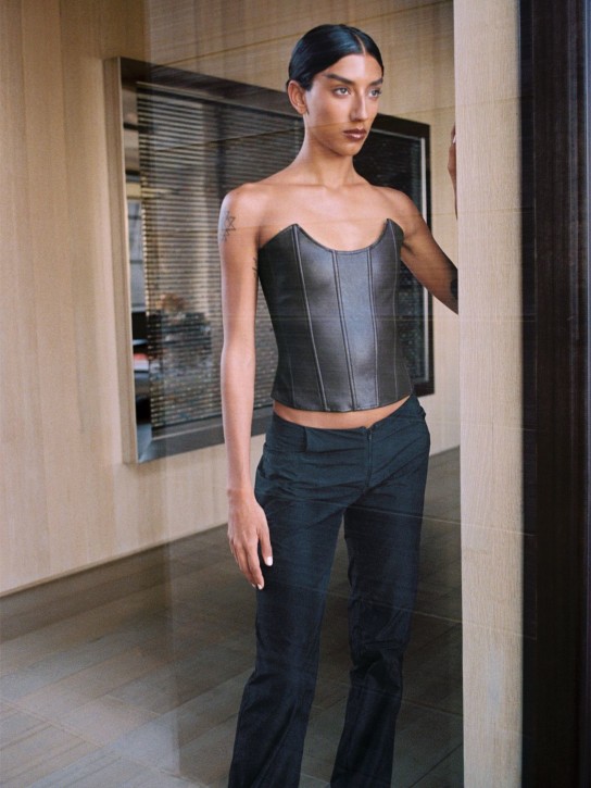 Miaou: KORSETTOBERTEIL AUS KUNSTLEDER „LEIA“ - Schwarz - women_1 | Luisa Via Roma