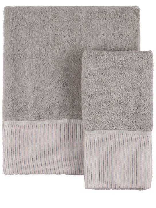 Armani/Casa: Petty set of 2 cotton towels - Beyaz - ecraft_0 | Luisa Via Roma