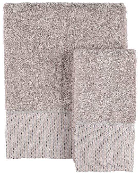 Armani/Casa: Set de 2 toallas de algodón Petty - Gris-Azul - ecraft_0 | Luisa Via Roma