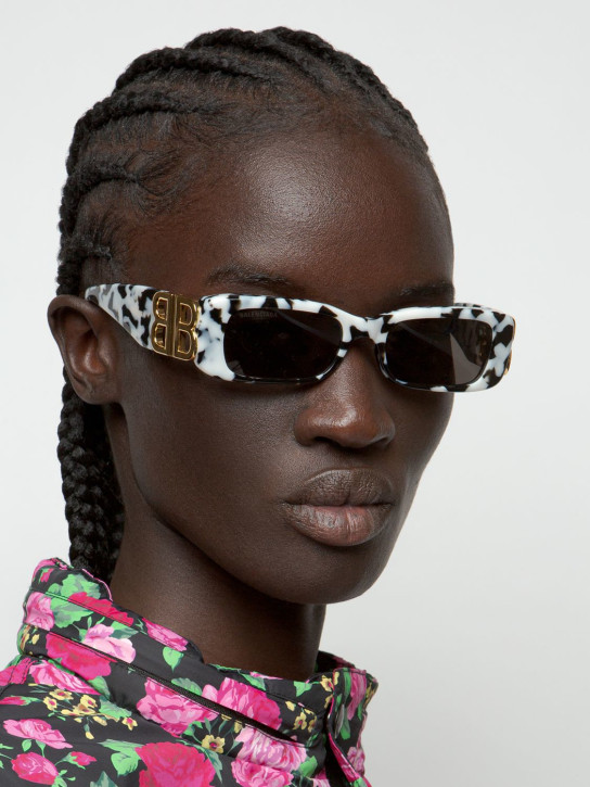 Balenciaga: Gafas de sol Dynasty rectangulares de acetato - women_1 | Luisa Via Roma
