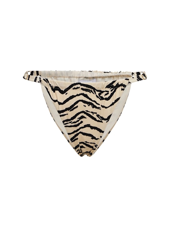Weworewhat: Bas de bikini en tissu technique stretch froncé - Blanc/Multi - women_0 | Luisa Via Roma