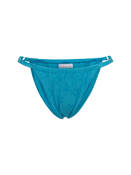 Weworewhat: Jacquard stretch tech bikini bottoms - Blue - women_0 | Luisa Via Roma