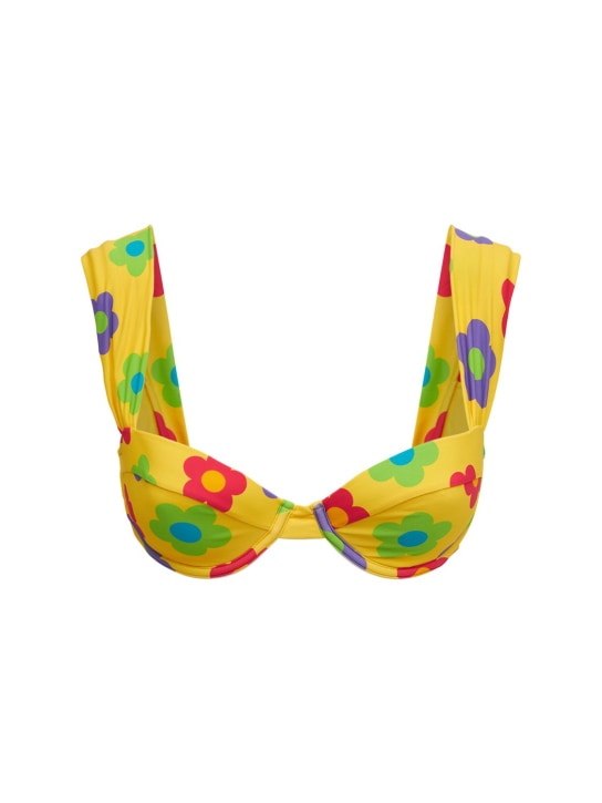 Weworewhat: Top bikini Claudia in techno stretch - Giallo/Multi - women_0 | Luisa Via Roma