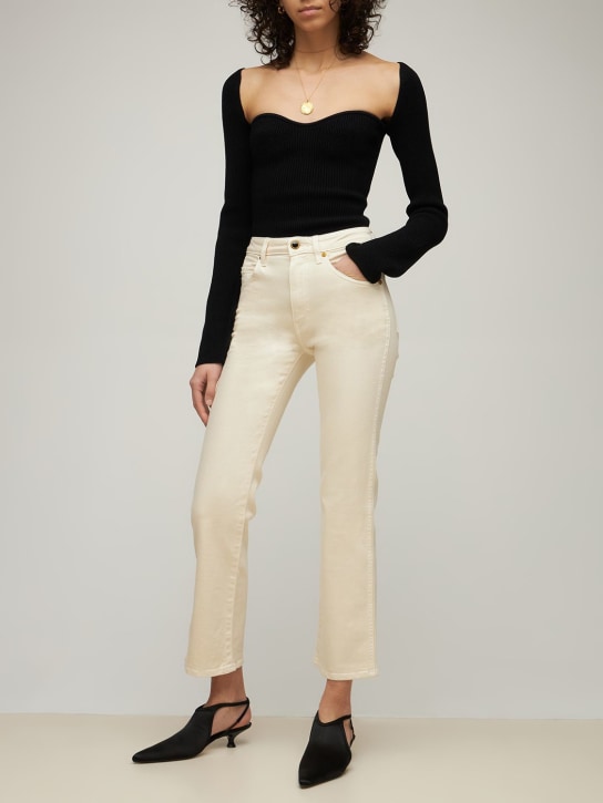 Khaite: Vivian bootcut flare jeans - White - women_1 | Luisa Via Roma