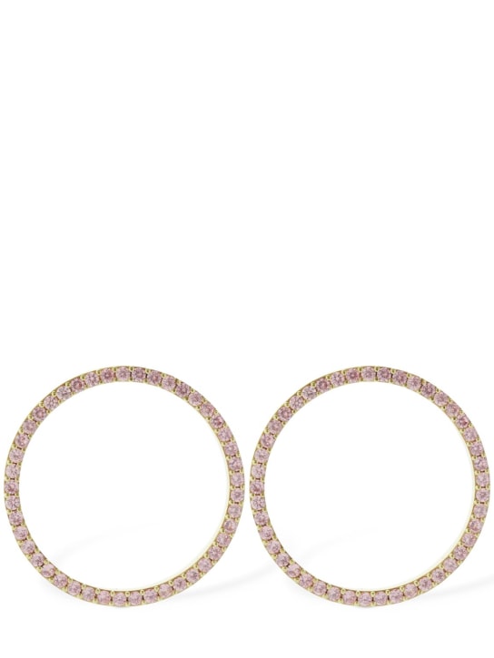 Talita: Round Beats cubic zirconia earrings - Gold/Crystal - women_0 | Luisa Via Roma