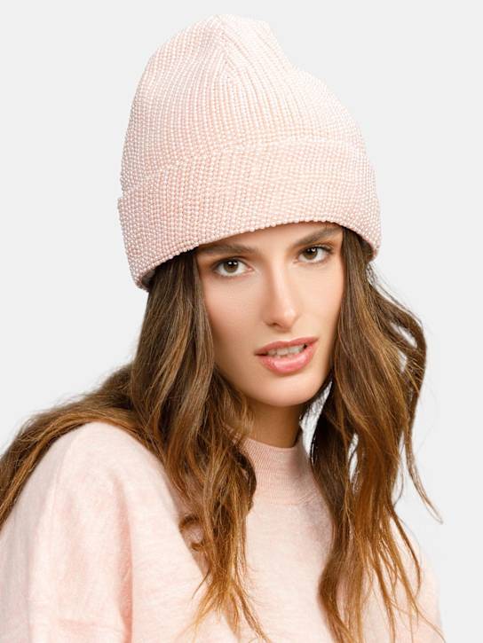 Mary Jane Claverol: Gorro beanie Frankie con perlas de imitación - Rosa - women_1 | Luisa Via Roma