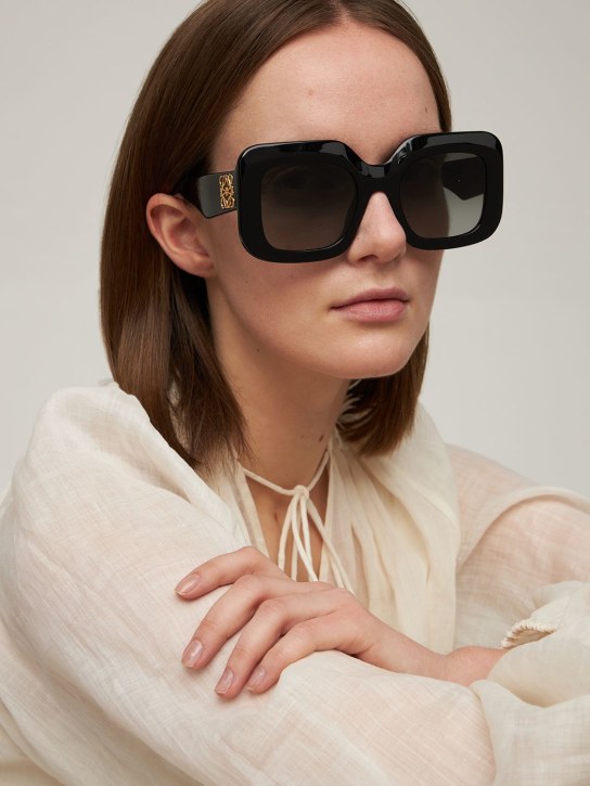 Loewe: Gafas de sol cuadradas de acetato con logo - women_1 | Luisa Via Roma