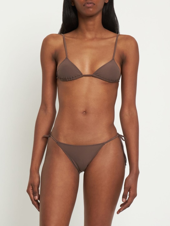 Tropic Of C: Equator recycled tech bikini top - Brown - women_1 | Luisa Via Roma