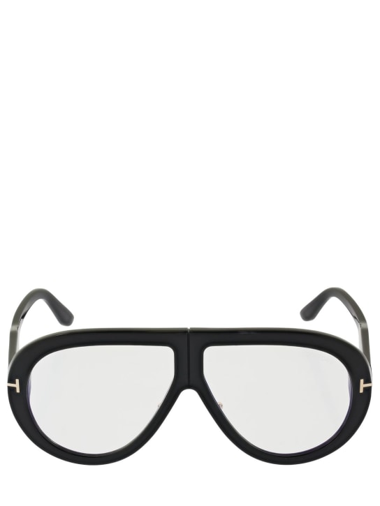 Tom Ford: Gafas aviador de acetato - Negro/Claro - men_0 | Luisa Via Roma