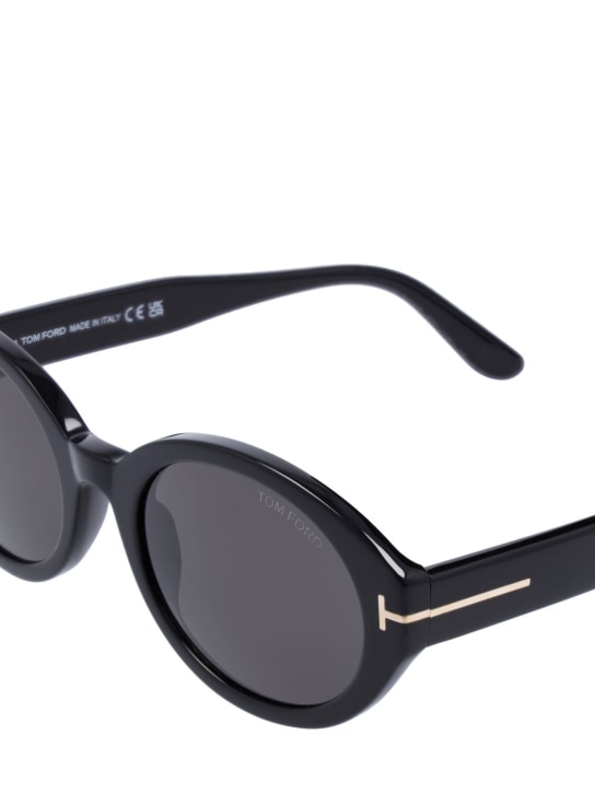 Tom Ford: Genevieve oval acetate sunglasses - Black/Smoke - women_1 | Luisa Via Roma