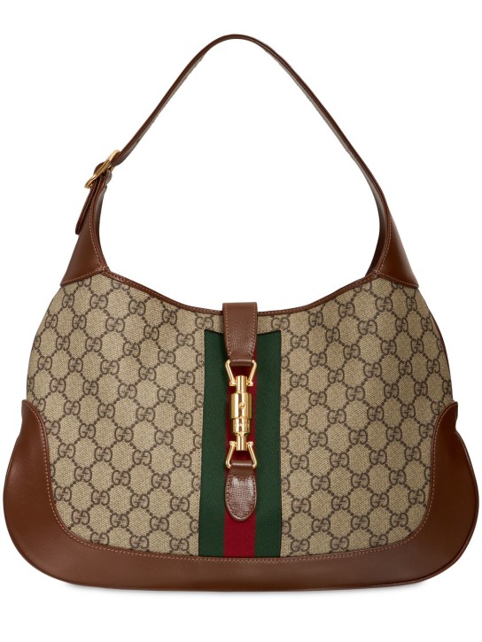 Gucci: Medium Jackie GG Supreme & leather bag - Beige/Brown - women_0 | Luisa Via Roma