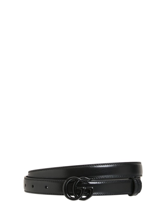 Gucci: Cintura sottile GG Marmont 2cm - Nero - women_0 | Luisa Via Roma