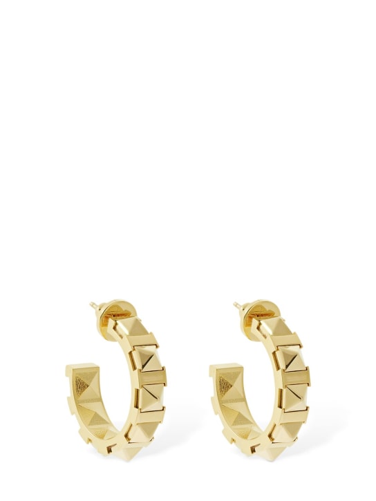 Valentino Garavani: Rockstud hoop earrings - Gold - women_0 | Luisa Via Roma