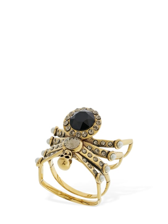 Alexander McQueen: Spider brass ring - Gold - women_0 | Luisa Via Roma