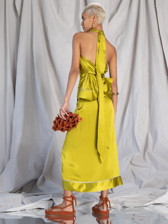 Studio Amelia: 20毫米Tether绸缎绳编凉鞋 - 土陶色 - women_1 | Luisa Via Roma