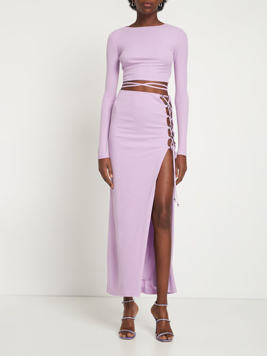 Sutara wrap-up viscose jersey crop top - Thumbnail 2