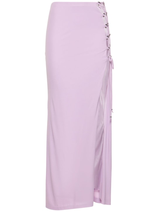 Dundas: Sutara viscose jersey long slit skirt - Lilac - women_0 | Luisa Via Roma