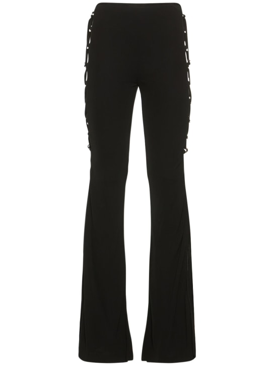 Dundas: Pantaloni vita alta Cyrus in jersey - Nero - women_0 | Luisa Via Roma