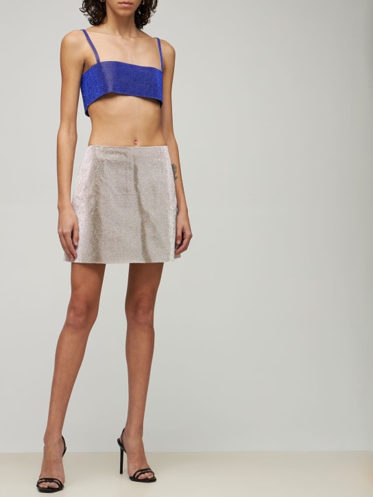 Nué: Charlotte embellished crop top - Blue - women_1 | Luisa Via Roma