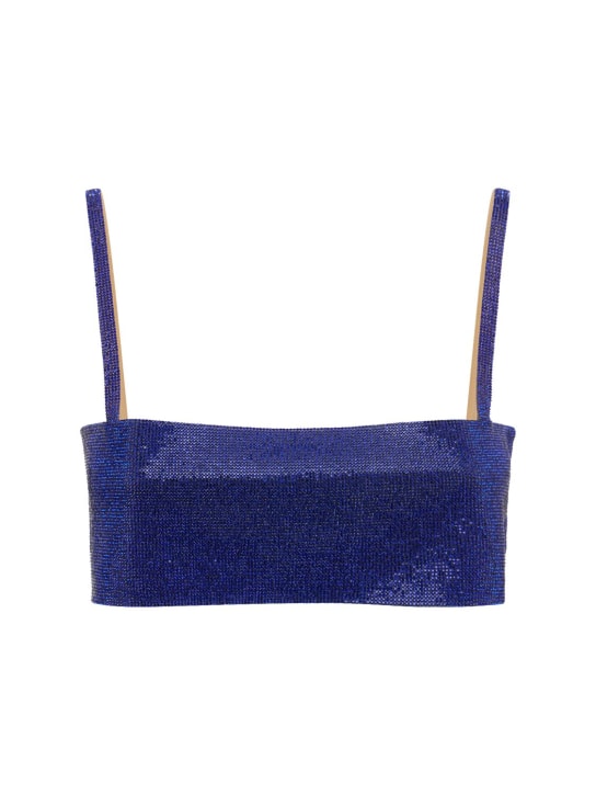 Nué: Charlotte embellished crop top - Blue - women_0 | Luisa Via Roma