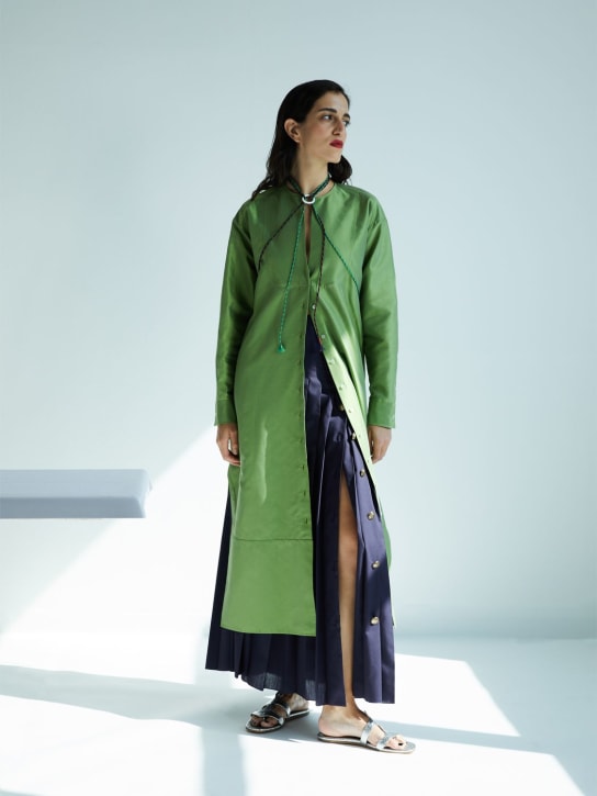 Rosie Assoulin: Vestito in organza Umbry con cintura - Medium Green - women_1 | Luisa Via Roma