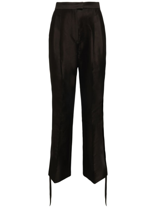 Rosie Assoulin: Ulf コットン＆ミカドシルクストレートパンツ - ブラック - women_0 | Luisa Via Roma