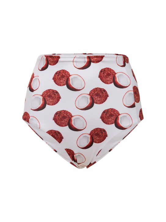 Verdelimon: Slip bikini vita alta Banes - Bianco/Marrone - women_0 | Luisa Via Roma