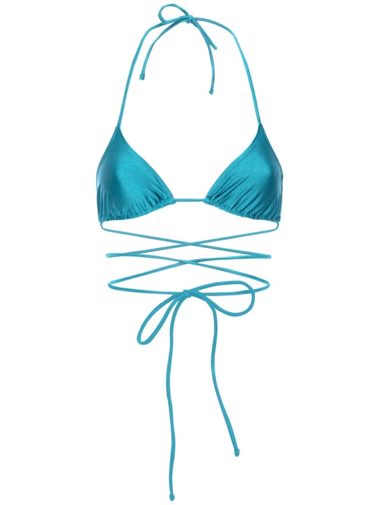 Tropic Of C: Top de bikini triangular con cordón largo - Azul - women_0 | Luisa Via Roma