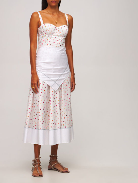 Rosie Assoulin: Gonna midi Ula in popeline di cotone - Bianco - women_1 | Luisa Via Roma