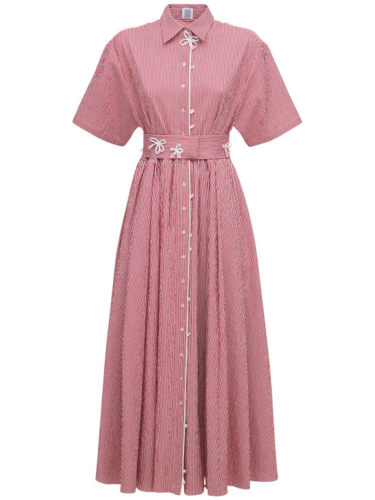 Rosie Assoulin: Ulyssa ベルテッドコットンドレス - レッド/ホワイト - women_0 | Luisa Via Roma