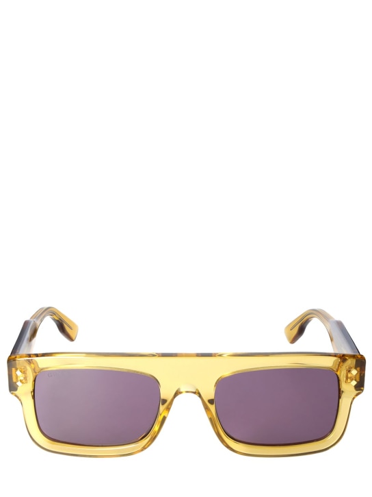 Gucci: Gafas de sol cuadradas Nouvelle Vague de acetato - Amarillo/Púrpura - men_0 | Luisa Via Roma