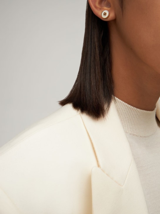 Tory Burch: Kira enamel stud earrings - White - women_1 | Luisa Via Roma
