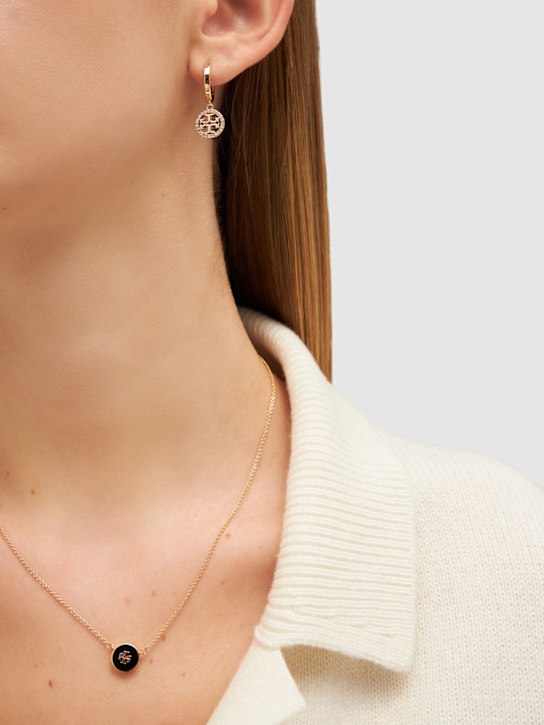 Tory Burch: Orecchini a cerchio Miller con pavé - women_1 | Luisa Via Roma