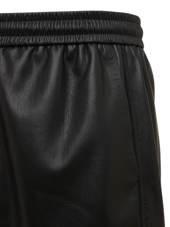 Nanushka: Faux leather sweat shorts - men_2 | Luisa Via Roma